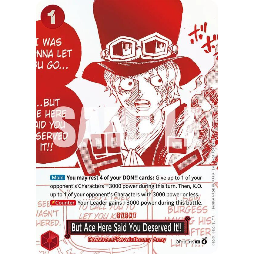 OPCG [OP13-019 R] But Ace Here Said You Deserved It!! (3rd Anniversary Treasure Campaign Pack)