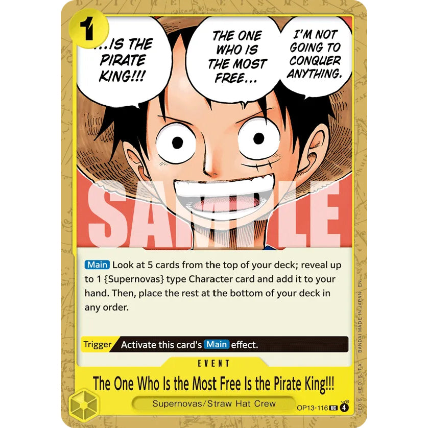 OPCG [OP13-116 UC] The One Who Is the Most Free Is the Pirate King!!!
