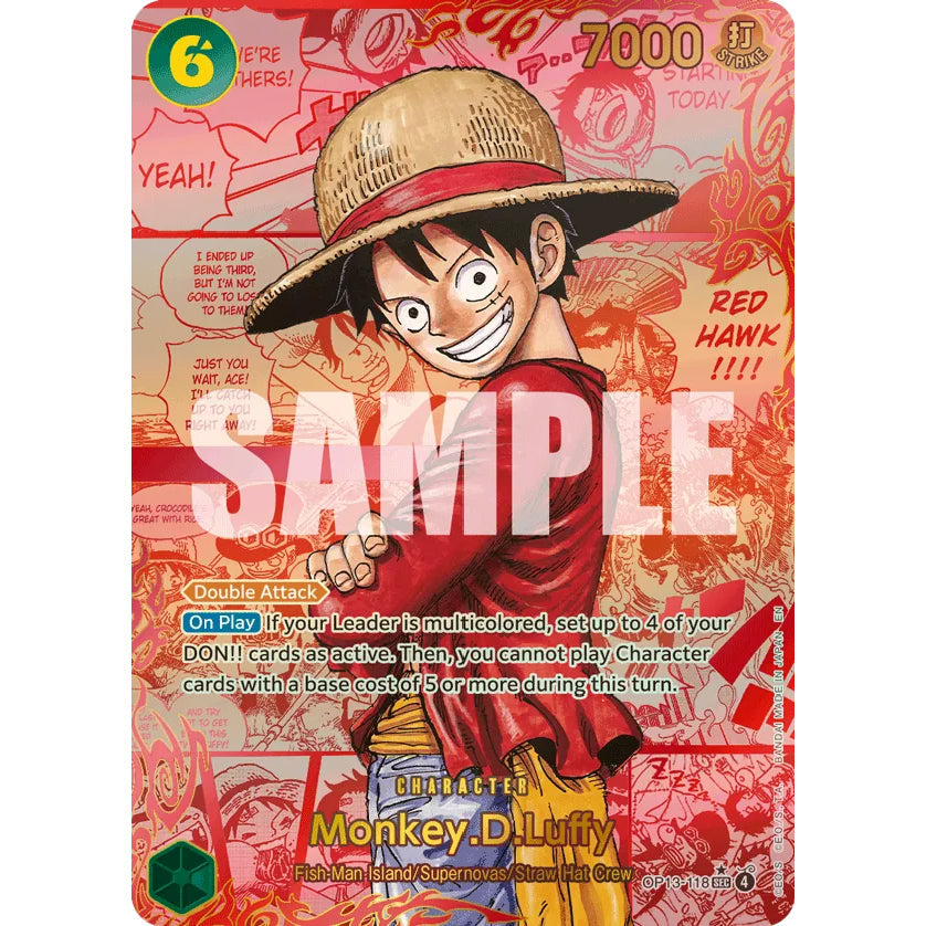 OPCG [OP13-118 SEC] Monkey.D.Luffy (Red Manga)