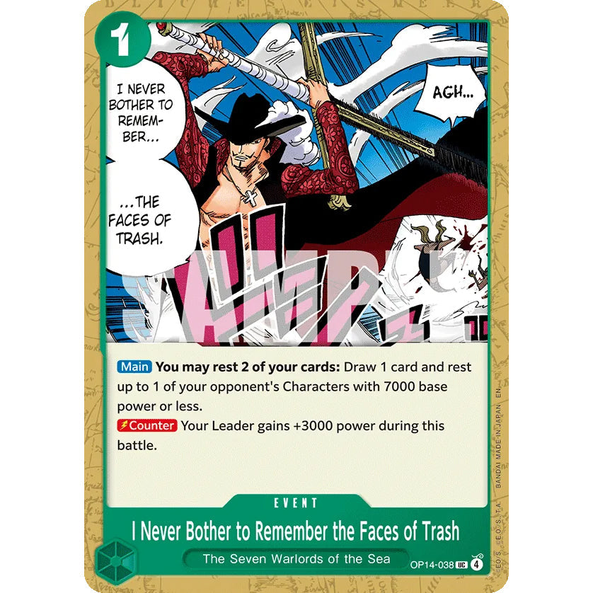 OPCG [OP14-038 UC] I Never Bother to Remember the Faces of Trash