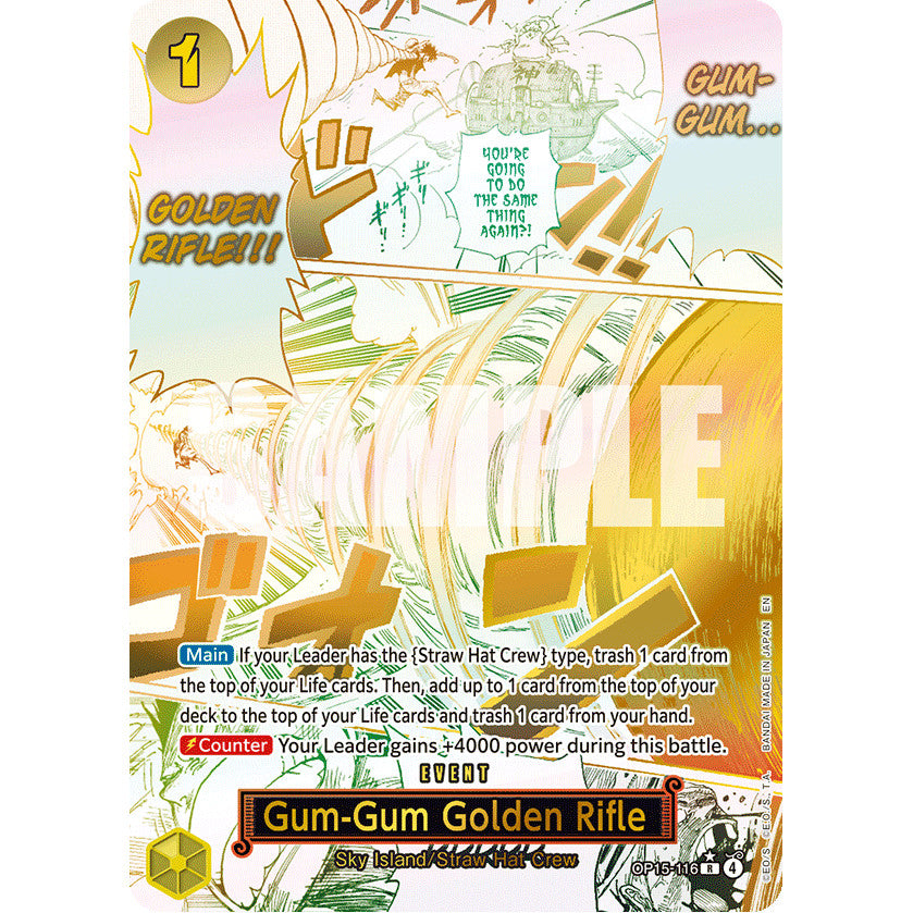 OPCG [OP15-116 R] Gum-Gum Golden Rifle (Alternate Art)