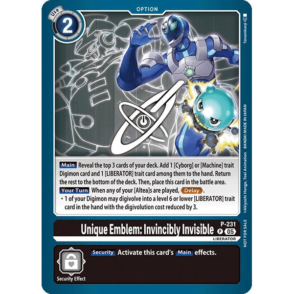DCG [P-231] Unique Emblem: Invincibly Invisible