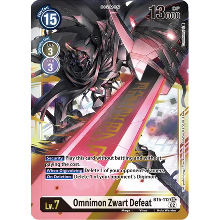 DCG [RB1-BT5-112 SEC] Omnimon Zwart Defeat (RB1 Reprint)
