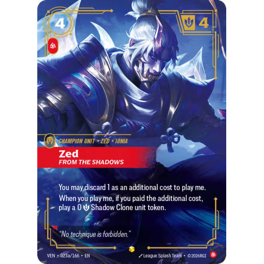 RFB [RFB04 VEN-0023a SC] Zed - From the Shadows (Alternate Art)