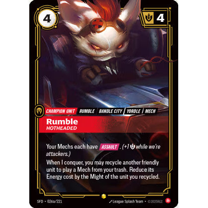 RFB [RFB02-SFD-026a SC] Rumble - Hotheaded (Alternate Art)