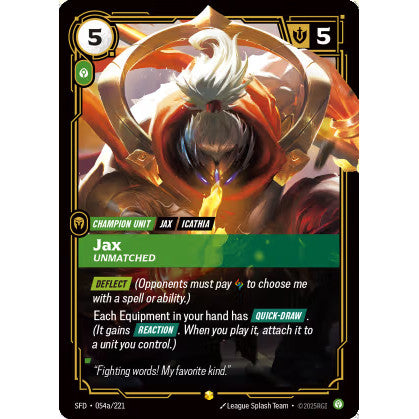 RFB [RFB02-SFD-054a SC] Jax - Unmatched (Alternate Art)