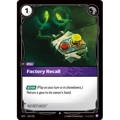 RFB [RFB02-SFD-135 U] Factory Recall