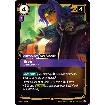 RFB [RFB02-SFD-143a SC] Sivir - Mercenary (Alternate Art)