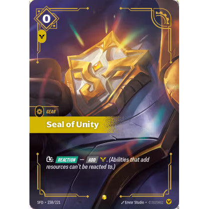 RFB [RFB02-SFD-238 SC] Seal of Unity (Overnumbered)