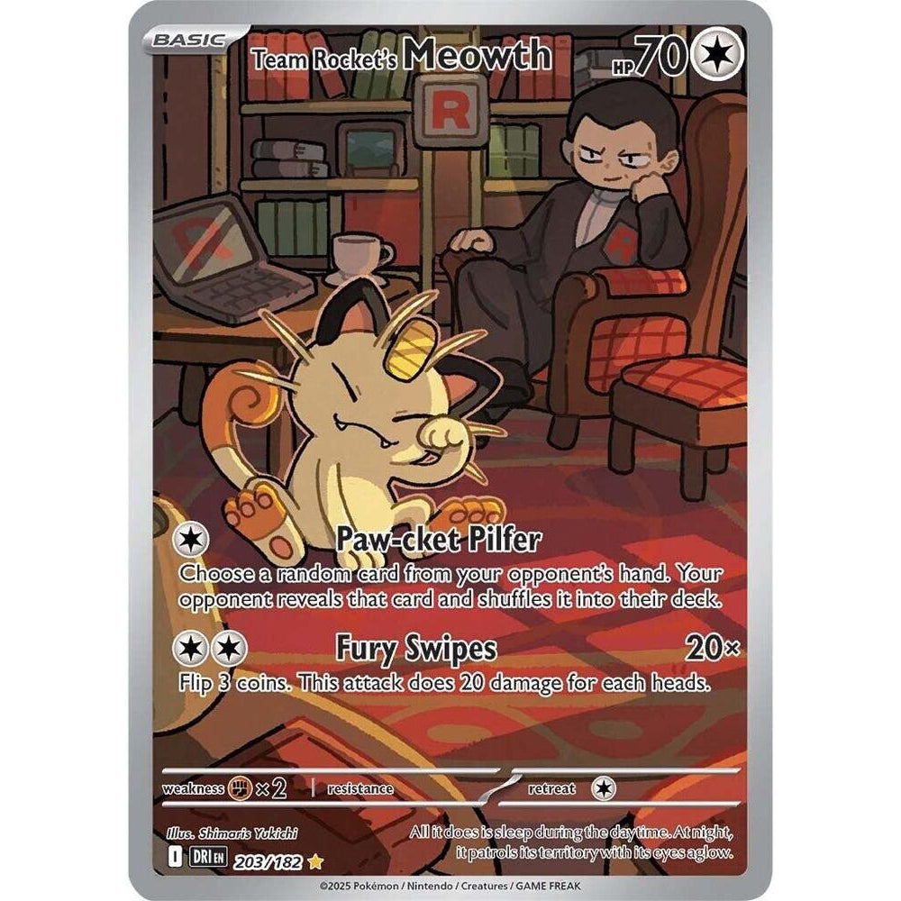 PKM [SV10-DRI-203 IR] Team Rocket's Meowth - 203/182