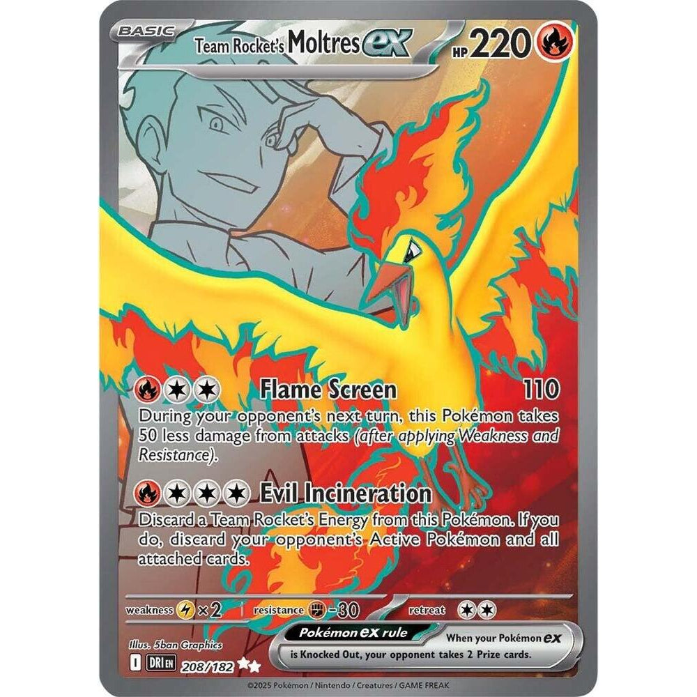 PKM [SV10-DRI-208 UR] Team Rocket's Moltres ex - 208/182