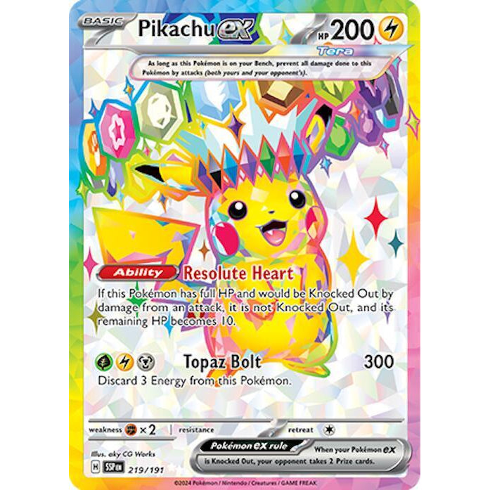 PKM [SV08-SSP-219 UR] Pikachu ex - 219/191