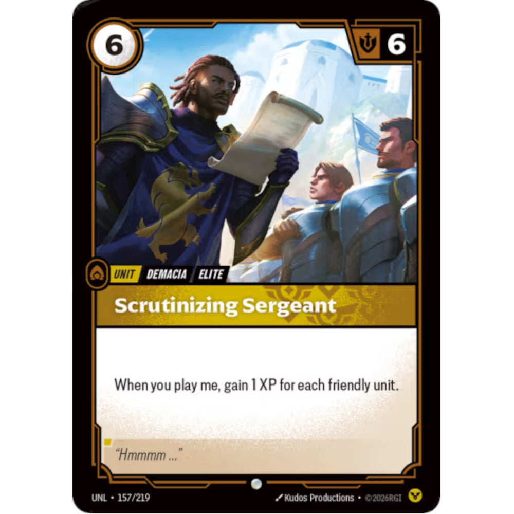 RFB [RFB03-UNL-157 C] Scrutinizing Sergeant