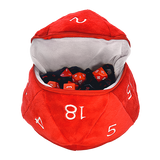 D20 Plush Dice Bag for Dungeons & Dragons (Red & White) (FINAL SALE)