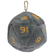 D20 Plush Dice Bag for Dungeons & Dragons Spelljammer Realmspace (Gray & Orange) (FINAL SALE)