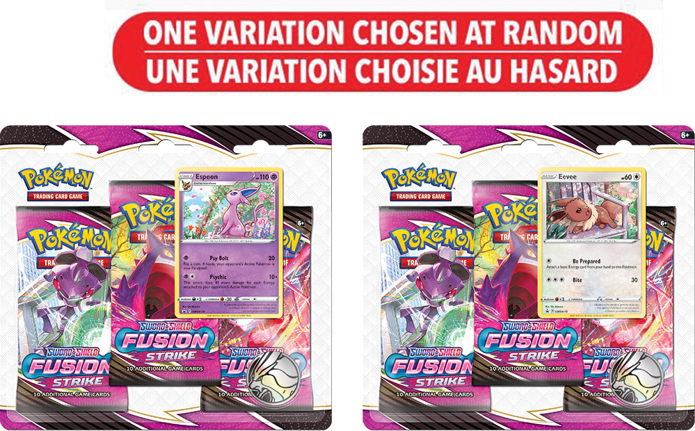 Pokemon TCG: Fusion Strike 3Pack Blister - ONE VARIATION CHOSEN AT RANDOM