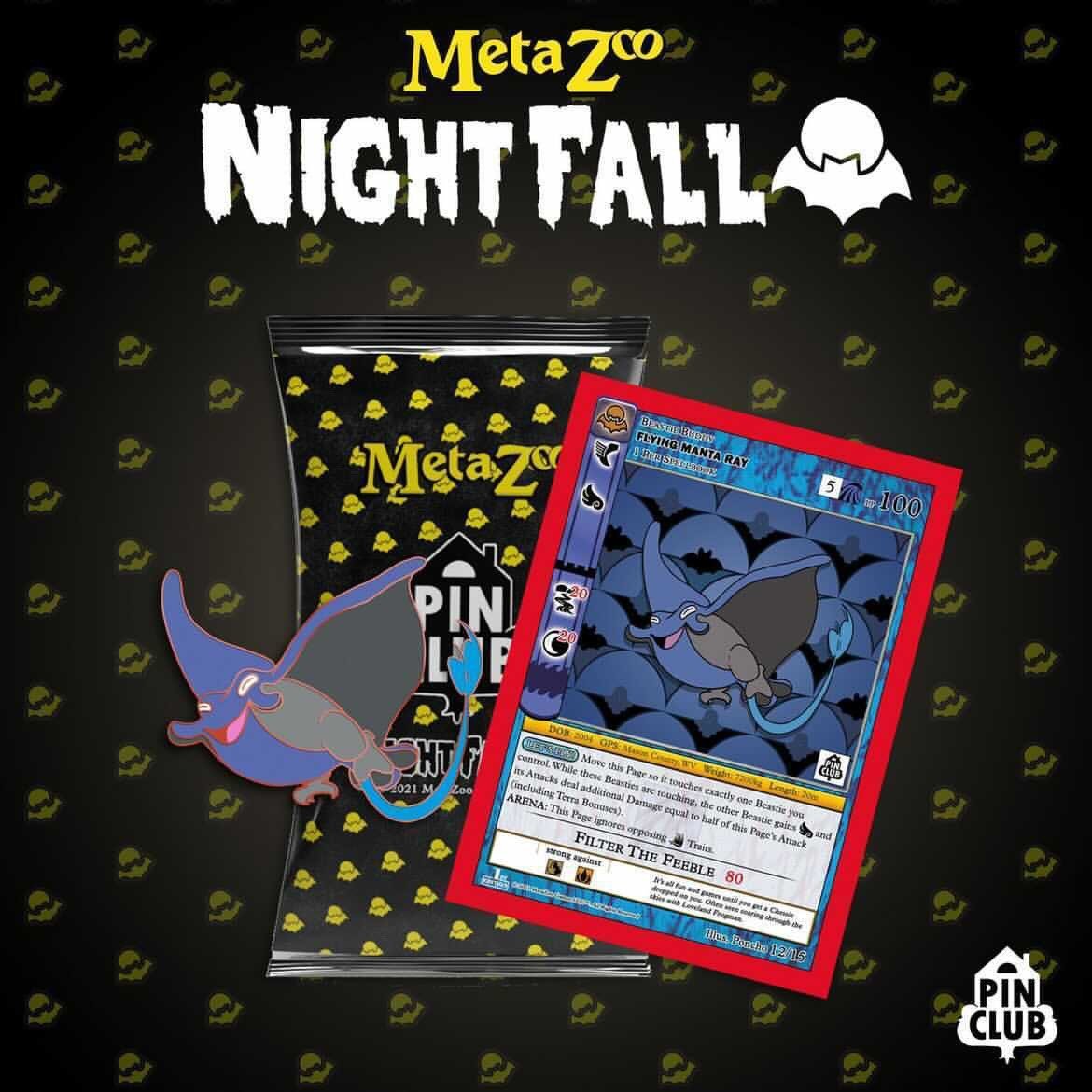 MetaZoo Pins: Nightfall 1st Edition Blind Box Display (10 Pins)