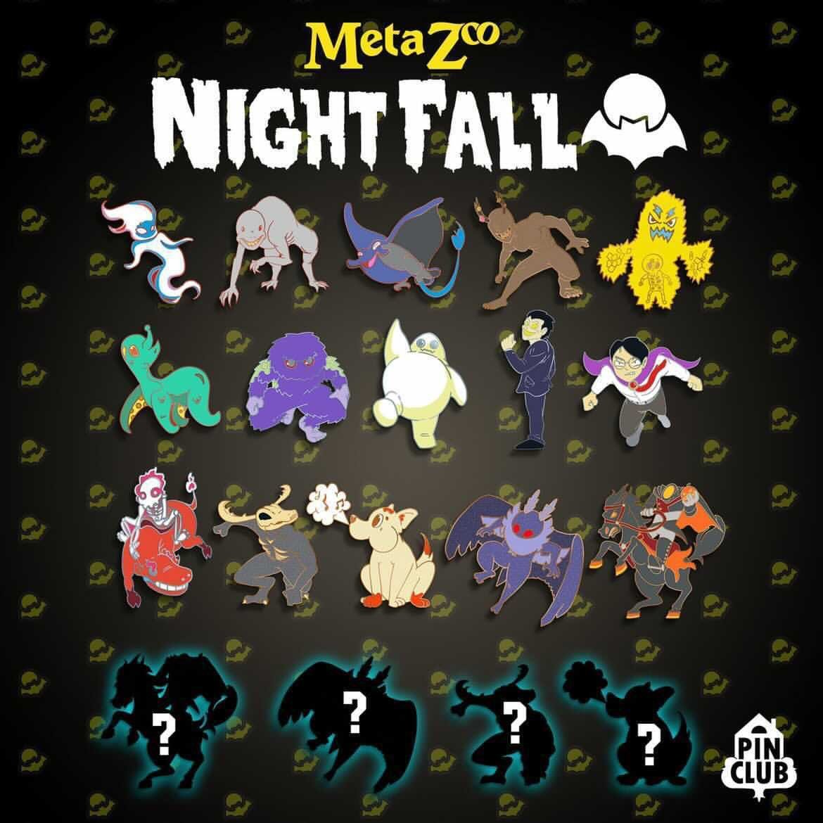 MetaZoo Pins: Nightfall 1st Edition Blind Box Display (10 Pins)