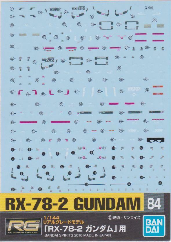 Gundam Decal 084 - RG RX-78-2 Gundam